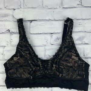 Adore Me Black Lace Bralette Size 2X